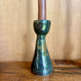 Blue/Brown Candle Holders & Amber Candles