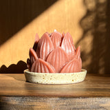 Large Lotus & Ceramic Plate Set