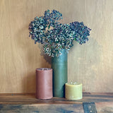 Large Olive Vase & Pillar Candles
