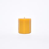 The Hex Collection-Small with a burn-time of up to 35 hours. 7.5cm in width, 10cm high, weighs 350g. All measurements are at a minimum. 