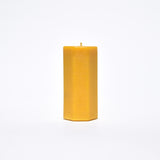 The Hex Collection-Medium with a burn-time of up to 60 hours. 7.5cm in width, 15cm high, weighs 550g. All measurements are at a minimum.